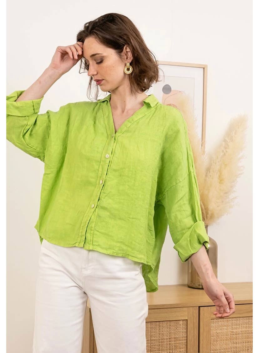 48902 PLAIN LINEN SHIRT: