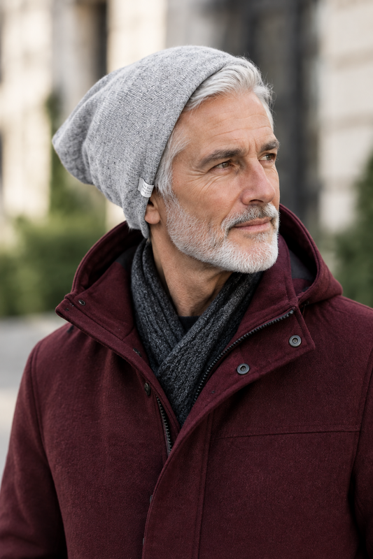 100% Pure Cashmere Hat Light Grey