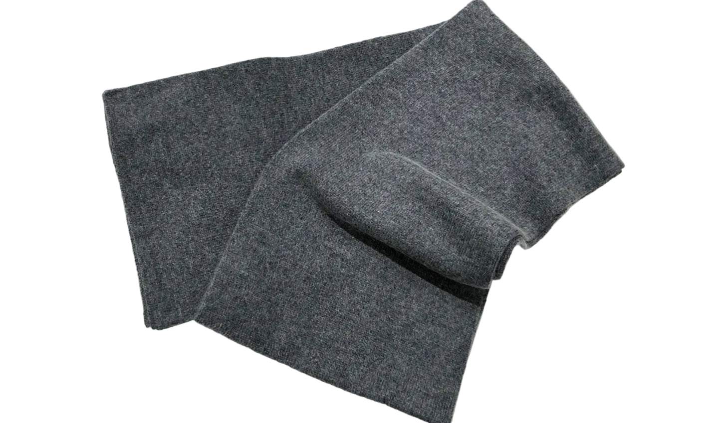 Plush Cashmere Muffler - 100% Pure Double Thick - GREY