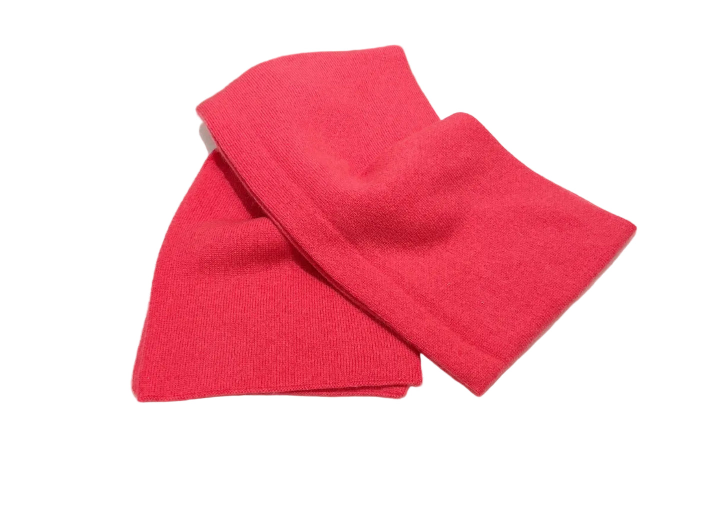 Plush Cashmere Muffler - 100% Pure Double Thick - RED/PINK