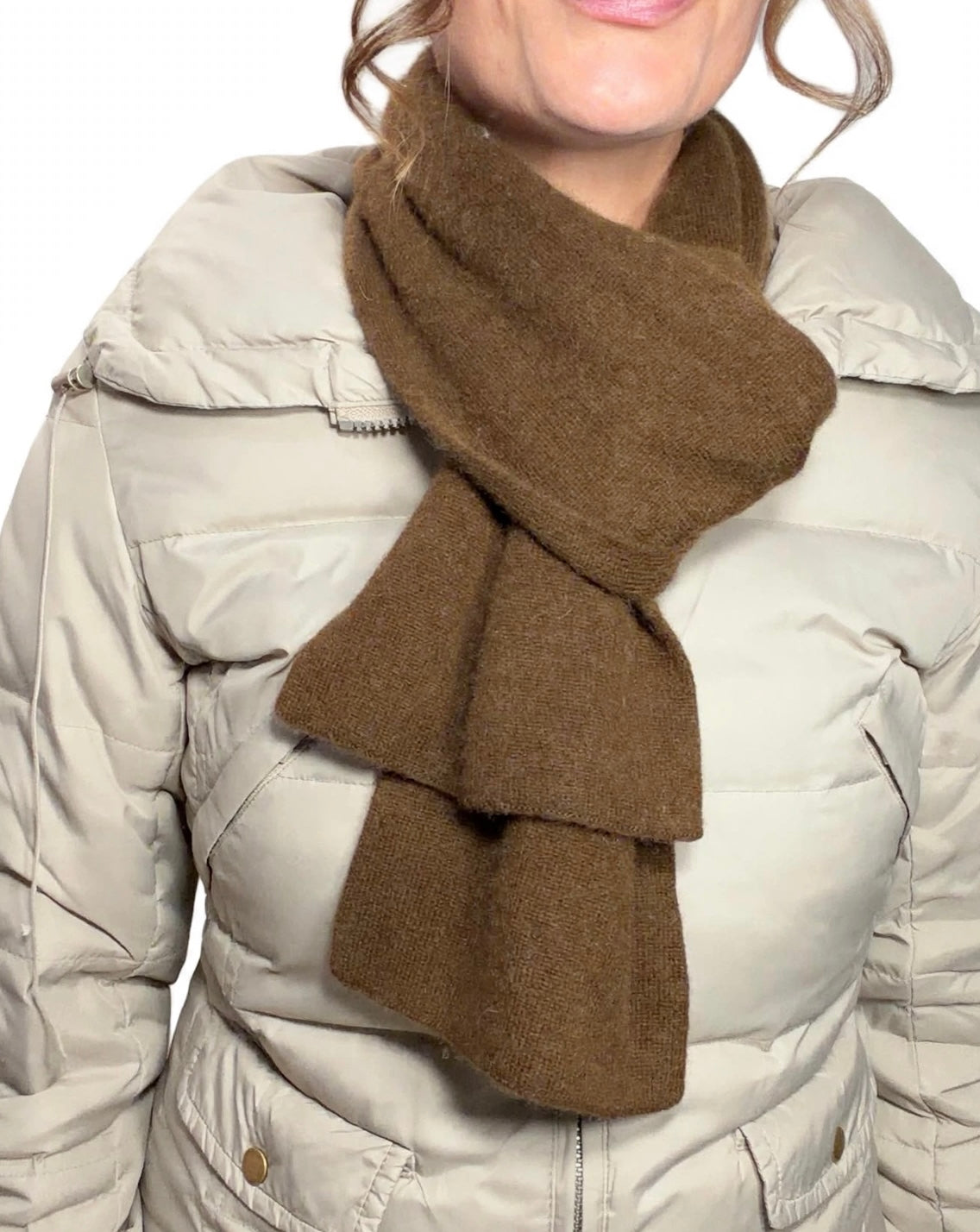 Plush Cashmere Muffler - 100% Pure Double Thick Dark Chocolate