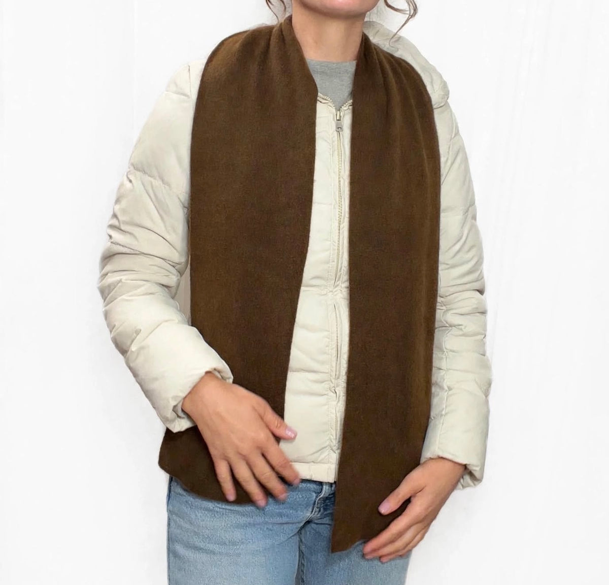 Plush Cashmere Muffler - 100% Pure Double Thick Dark Chocolate