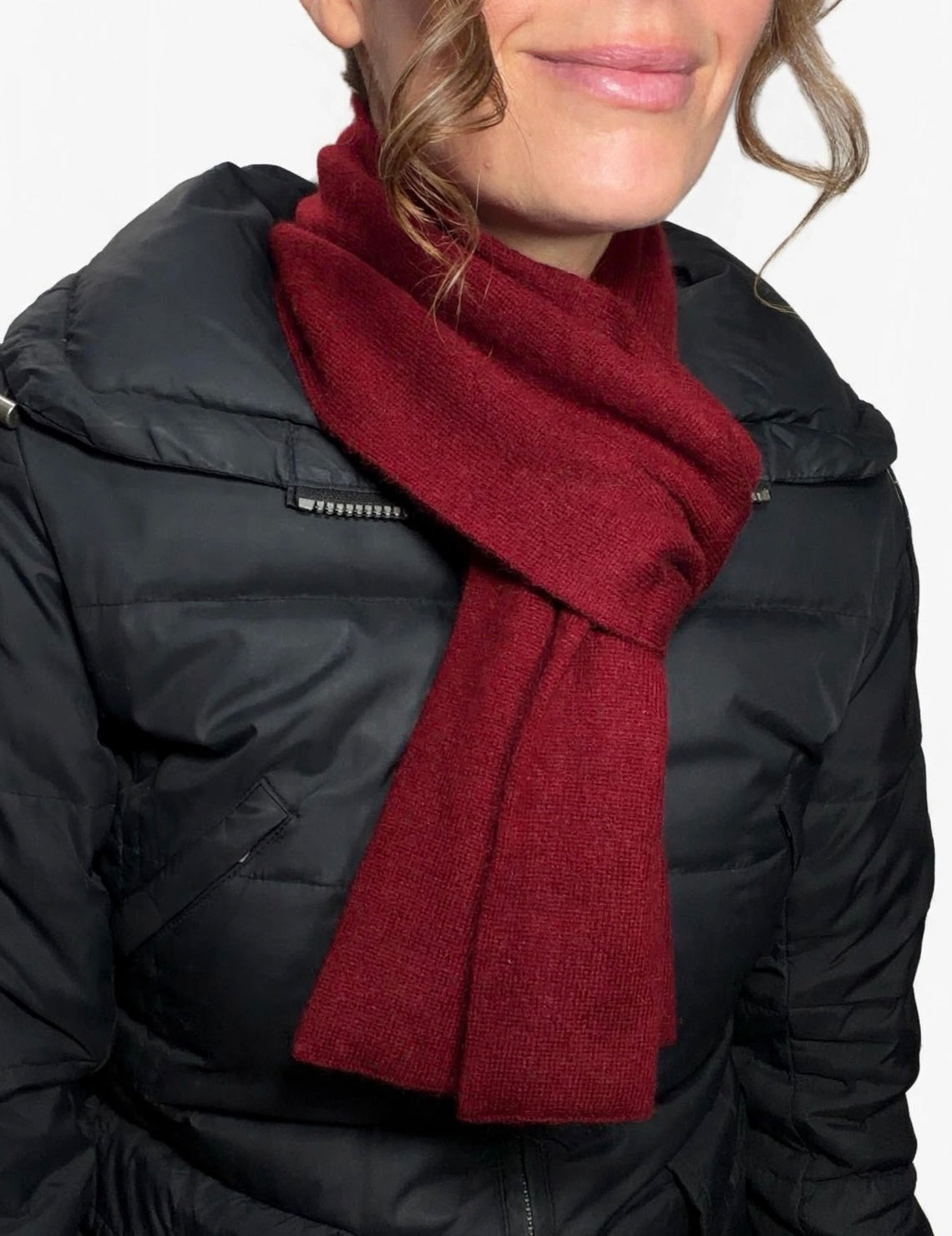 Plush Cashmere Muffler - 100% Pure Double Thick Dark Merlot