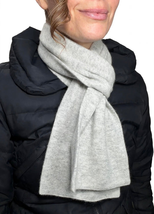 Plush Cashmere Muffler - 100% Pure Double Thick - Light Grey