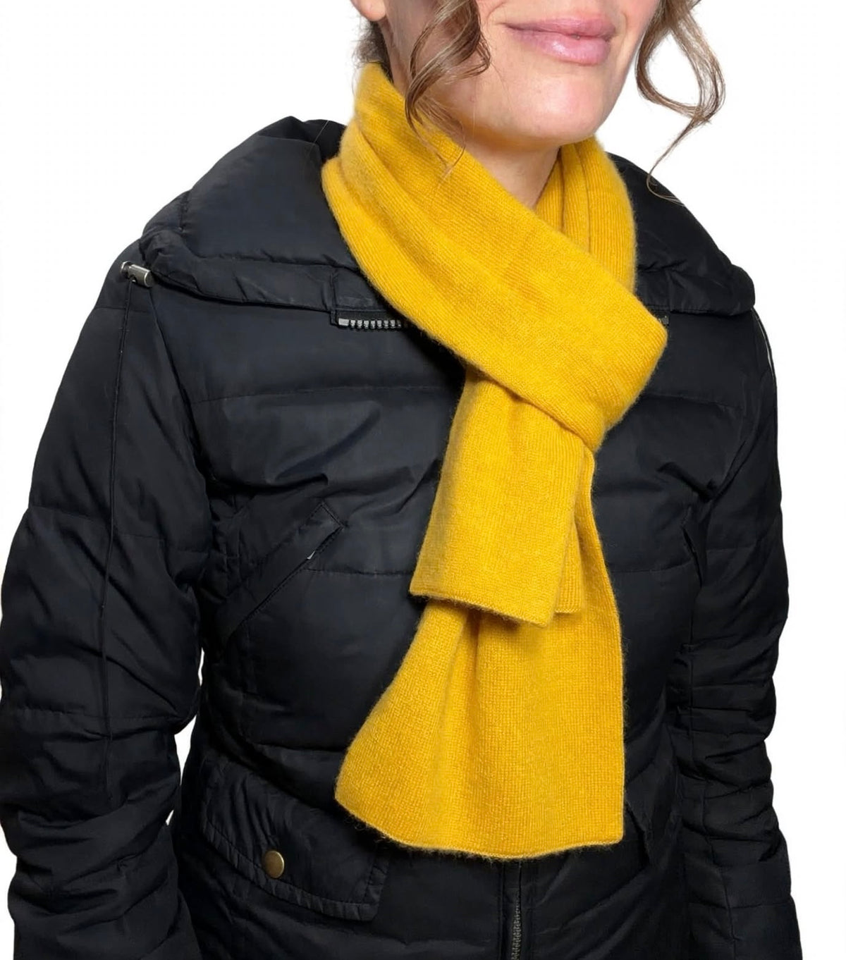 Plush Cashmere Muffler - 100% Pure Double Thick Mustard