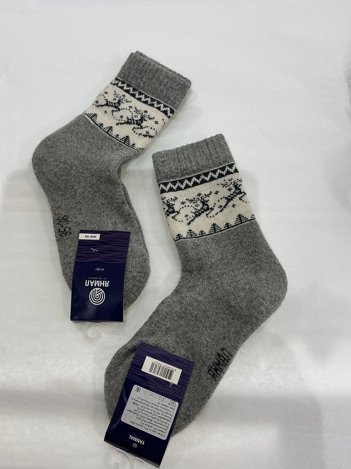 70% wool socks. Warm and comfortable
