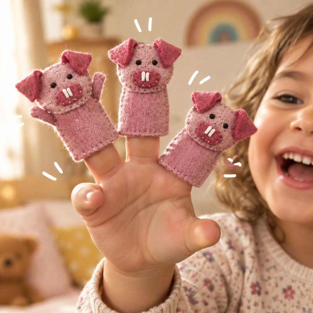 Big Bad Wolf and 3 Little Pigs Hand Puppet