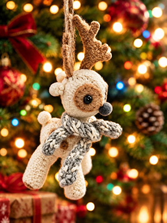 White Reindeer Ornament