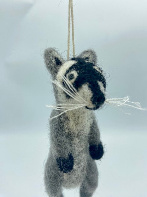 Raccoon Wool Ornament