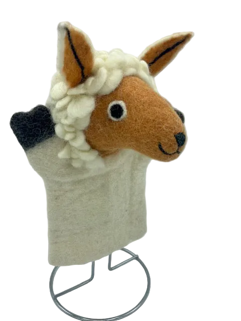 White Sheep Wool Hand Puppet