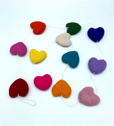 Rainbow Heart Garland