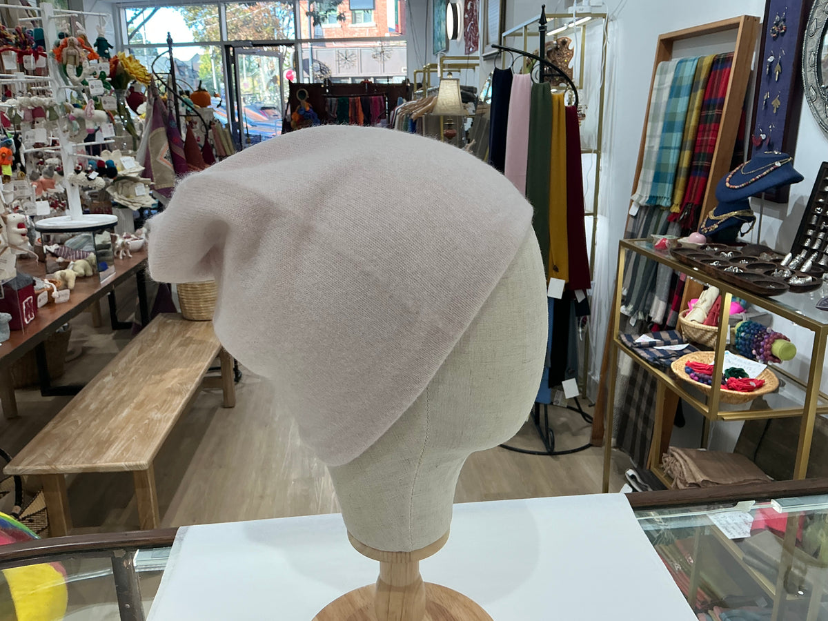 100% Pure Cashmere Hat Palest Pinky-Beige