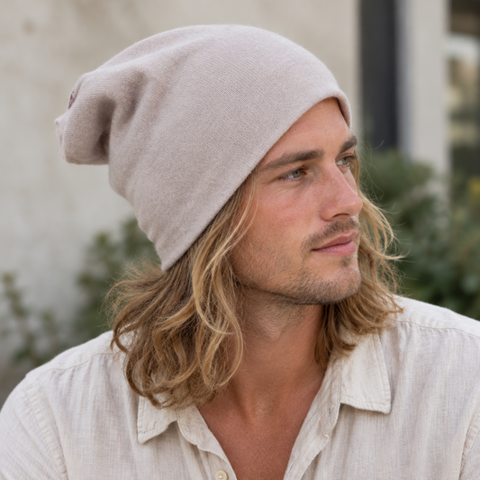 100% Pure Cashmere Hat Palest Pinky-Beige