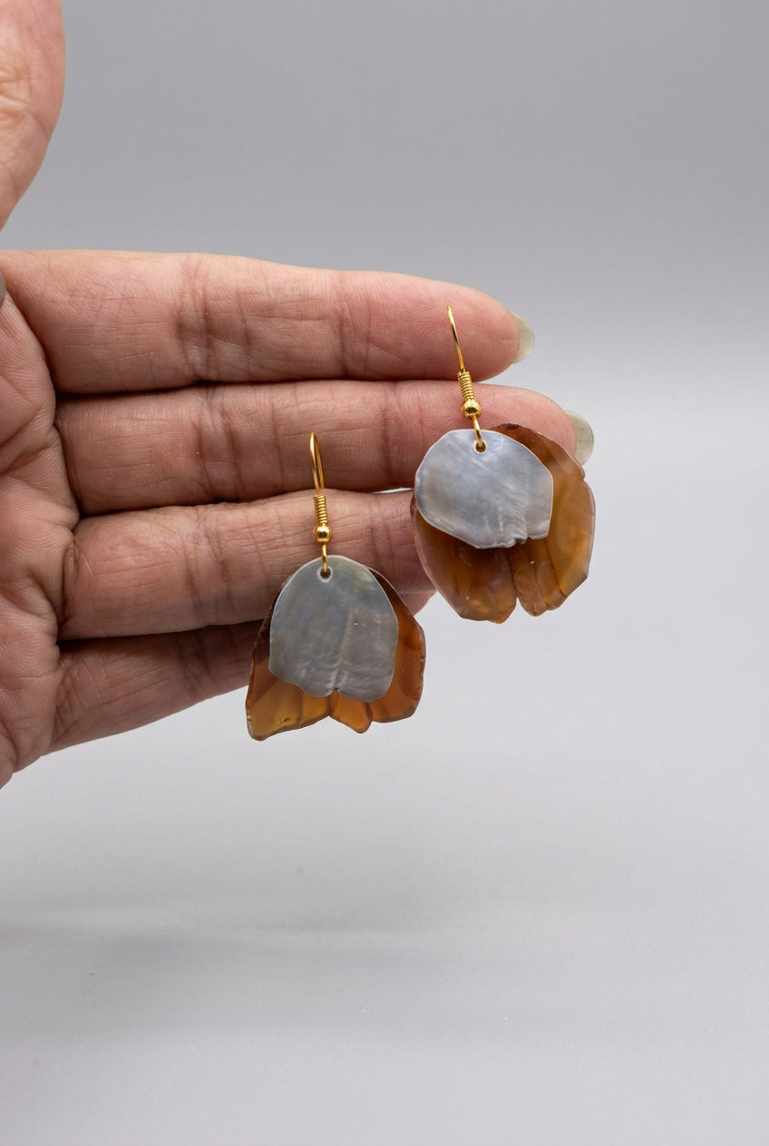 Small Layered light weight fish scale earring