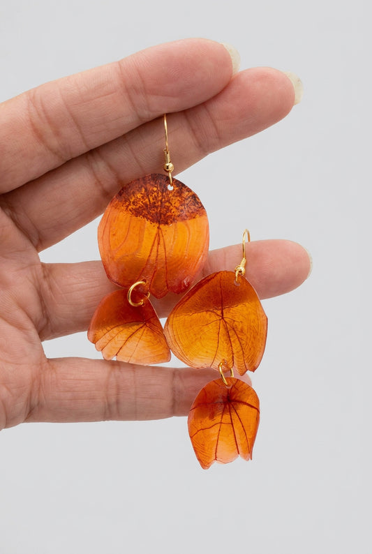 Double drop fish scale earrings - Marylee