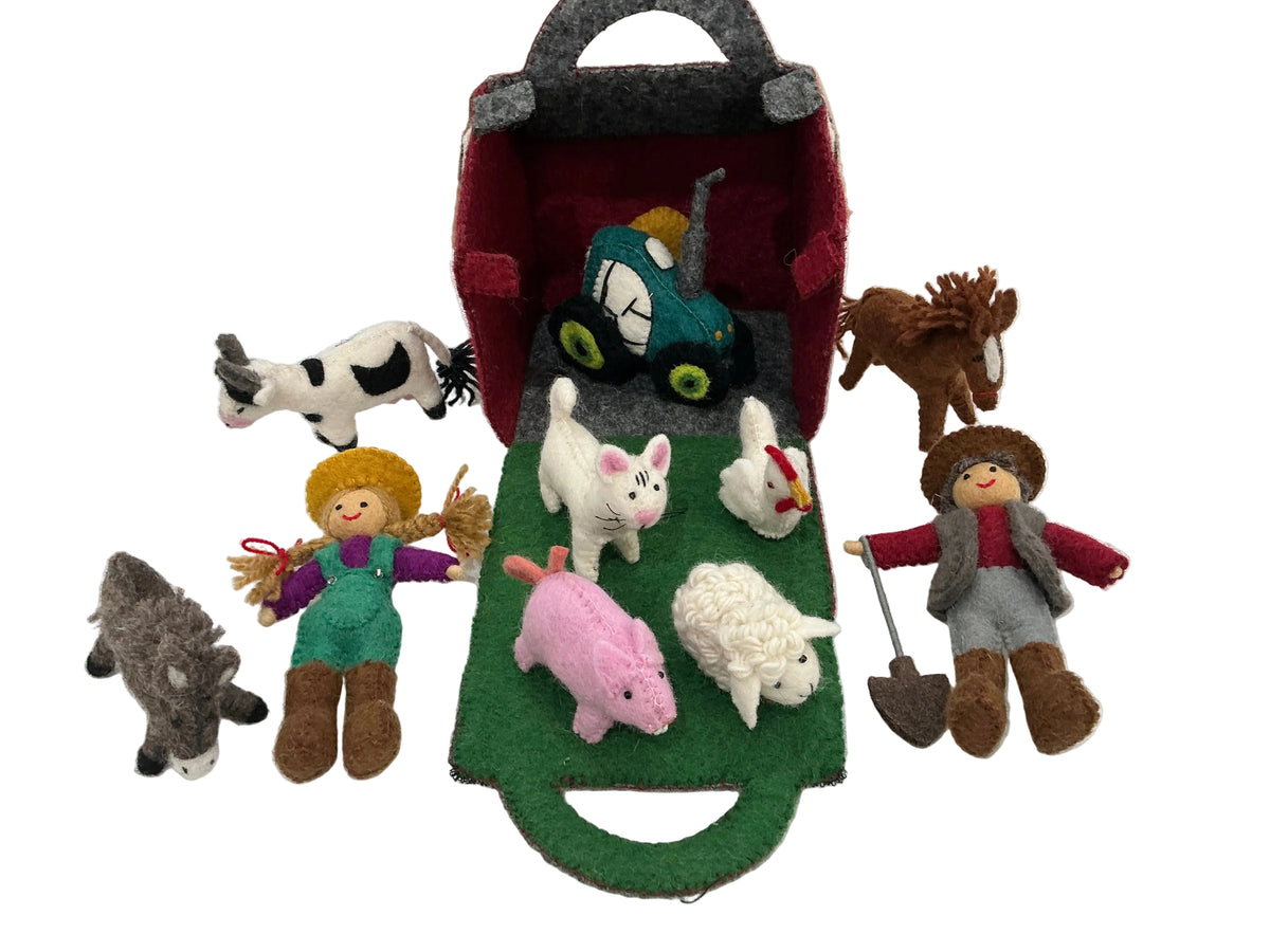 Red Barn Farmer and Animal Set