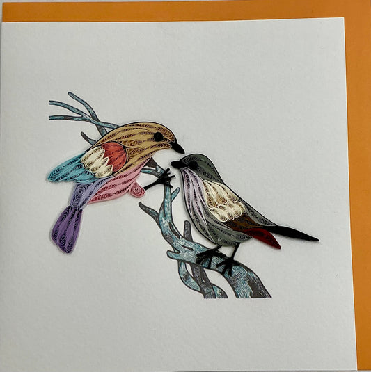 Card - birds on branch