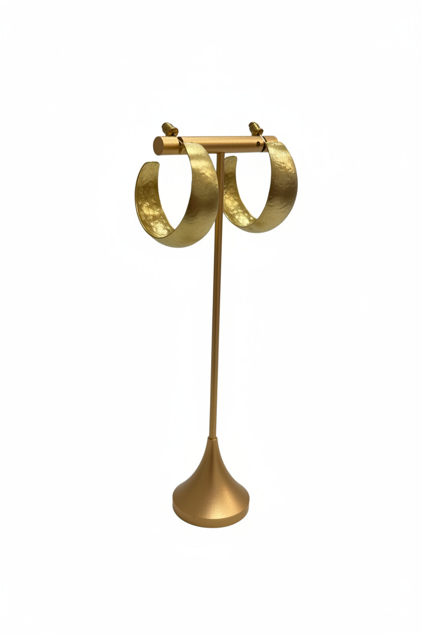 Medium hoop brass earring