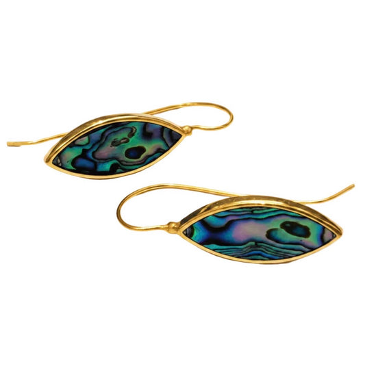 Brass Cat Eye Shell Earrings
