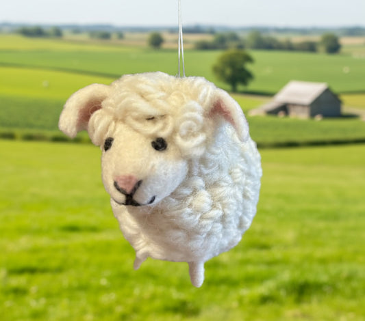 Large White Sheep Ornament