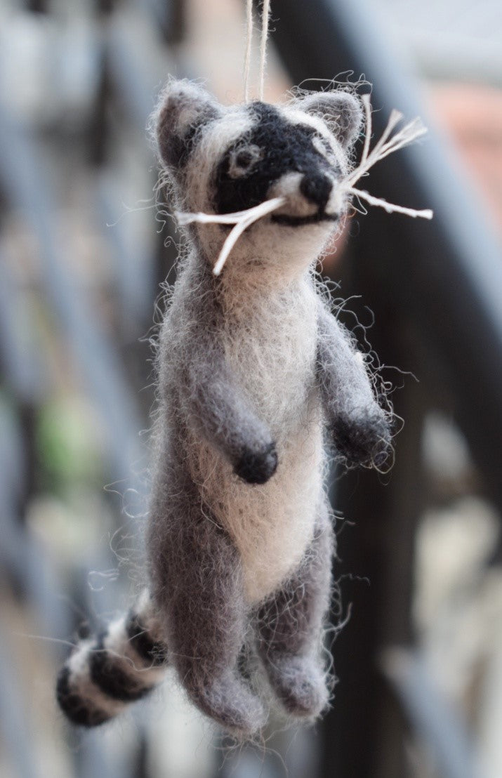 Raccoon Wool Ornament