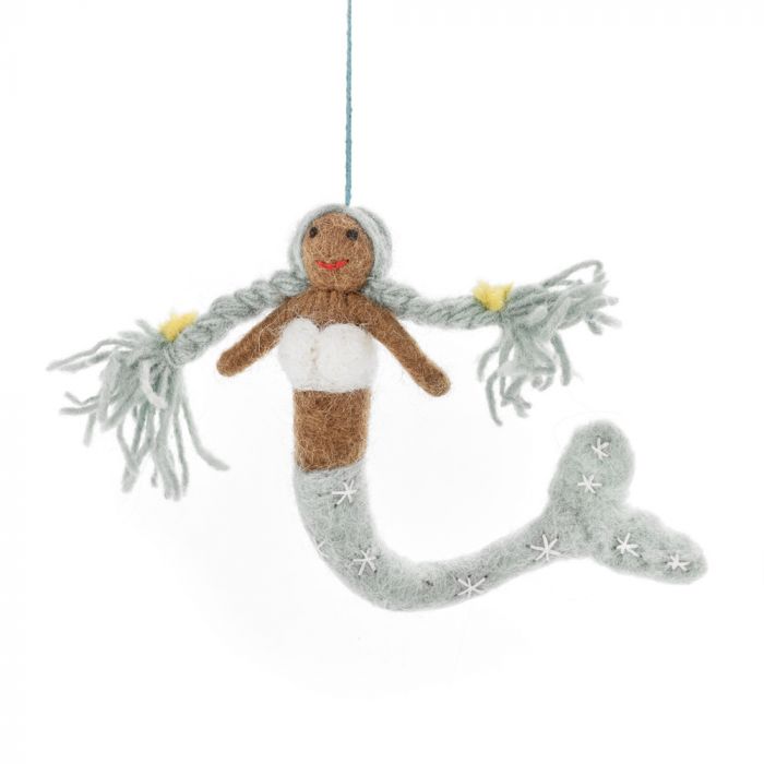 Silver Mermaid Ornament
