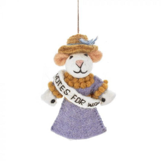 Suffragette Mouse (Votes for Women) Oranament