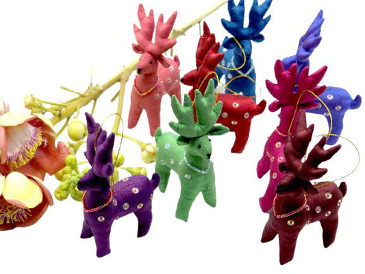 Silk Reindeer Ornaments