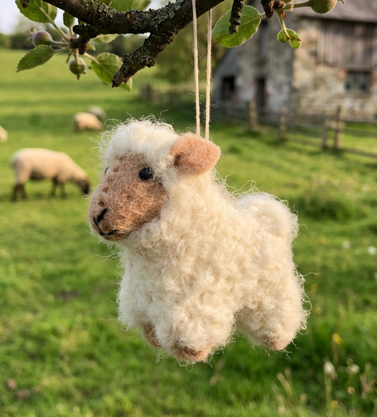 White Sheep Tan Face Ornament 219