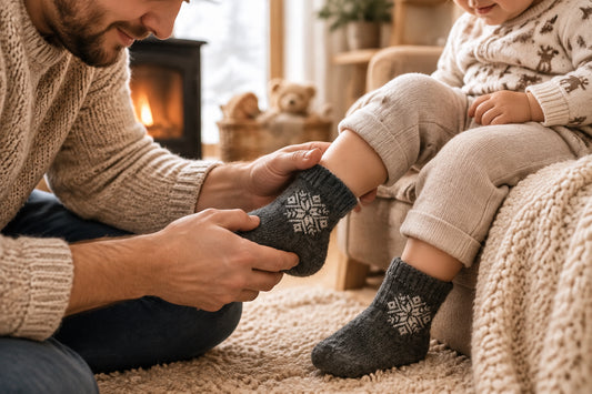 Organic virgin sheep wool baby socks