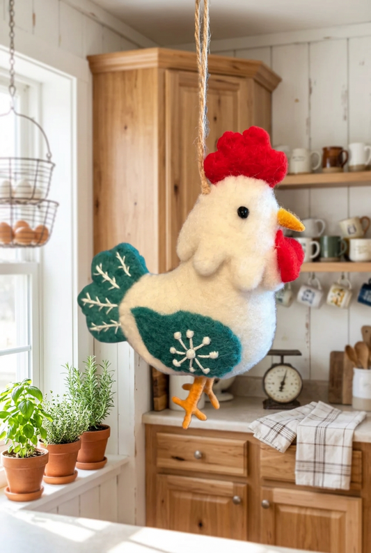 NEW! Embroidered Chicken Ornament