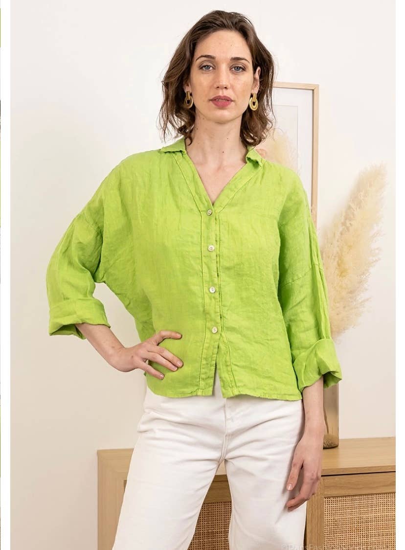 LINEN SHIRT. 48902 NINA: GREY