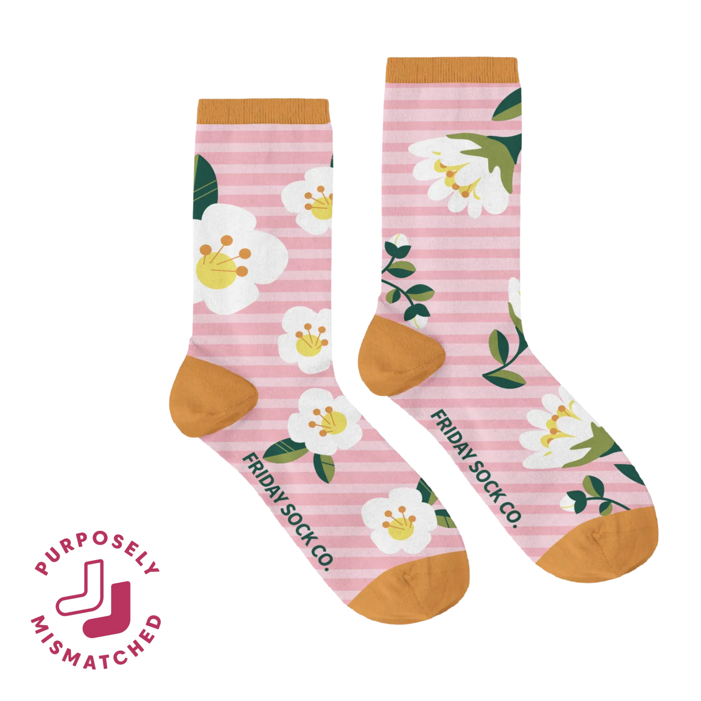 Women's Pink Stripes Socks: Women’s 5 – 10