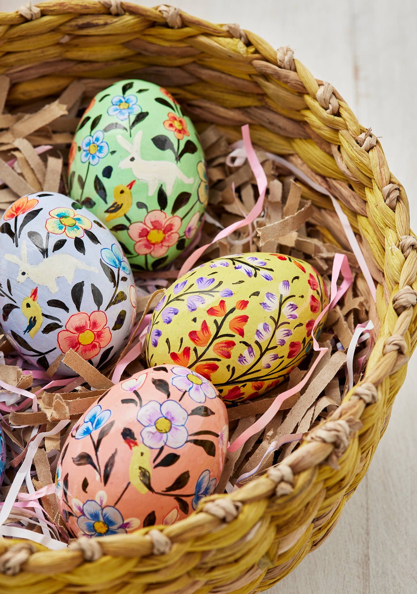 Kashmiri Flower Handpainted Easter Egg Decoration
