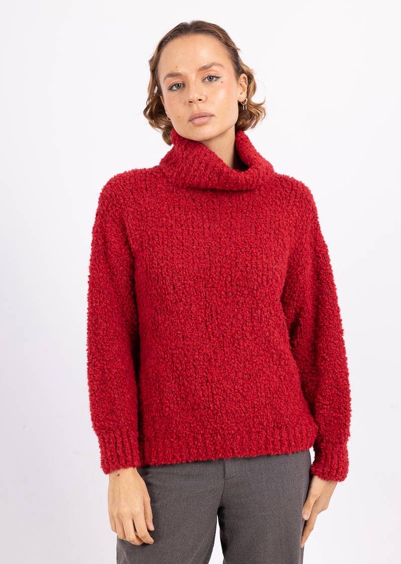 9241 SWEATER FALL WINTER CLOTHING: Red