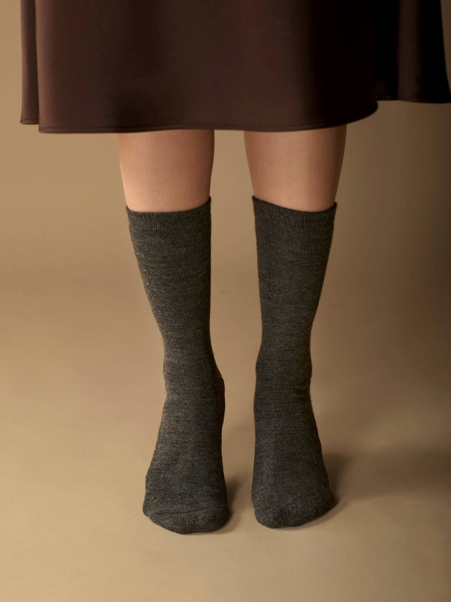 Solid Alpaca Socks | Light Cushion Socks | Crew Socks: Lilac / Medium