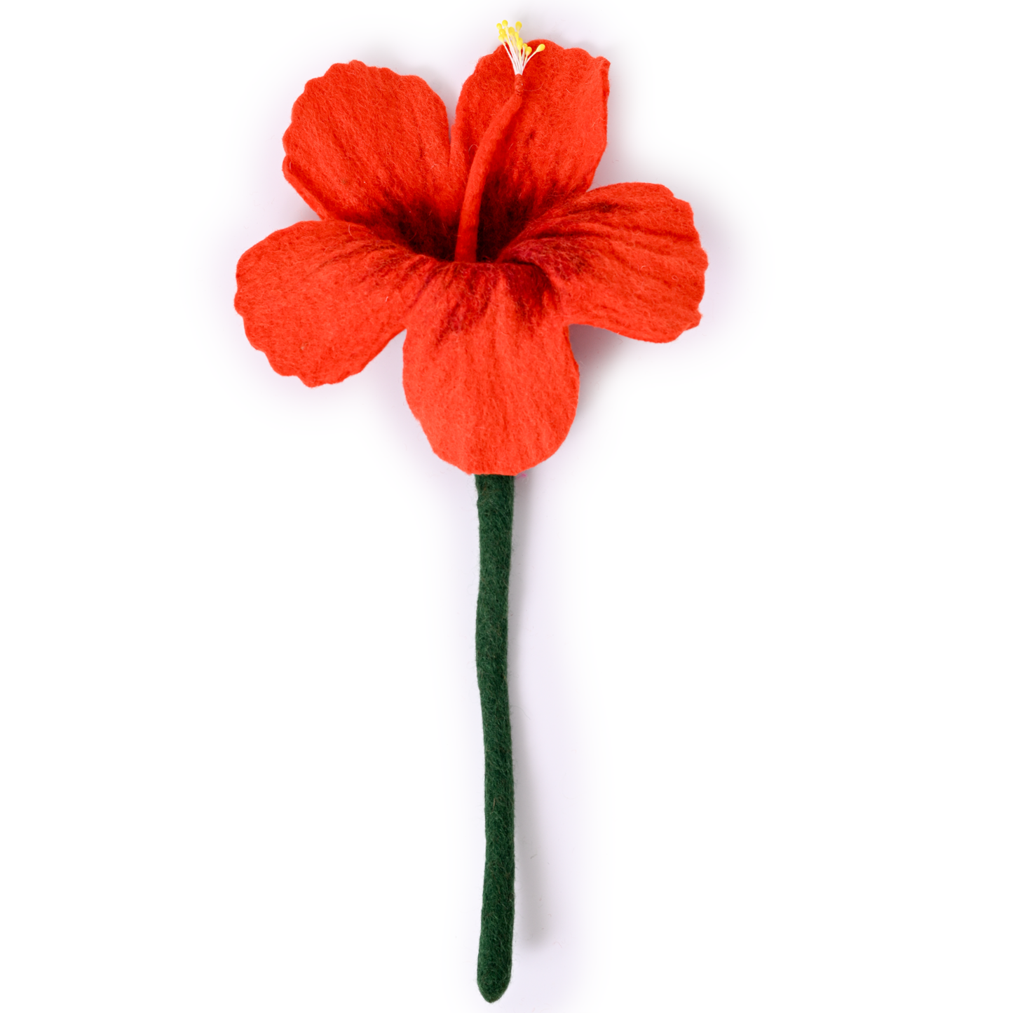 Felt Hibiscus Flower: Coral
