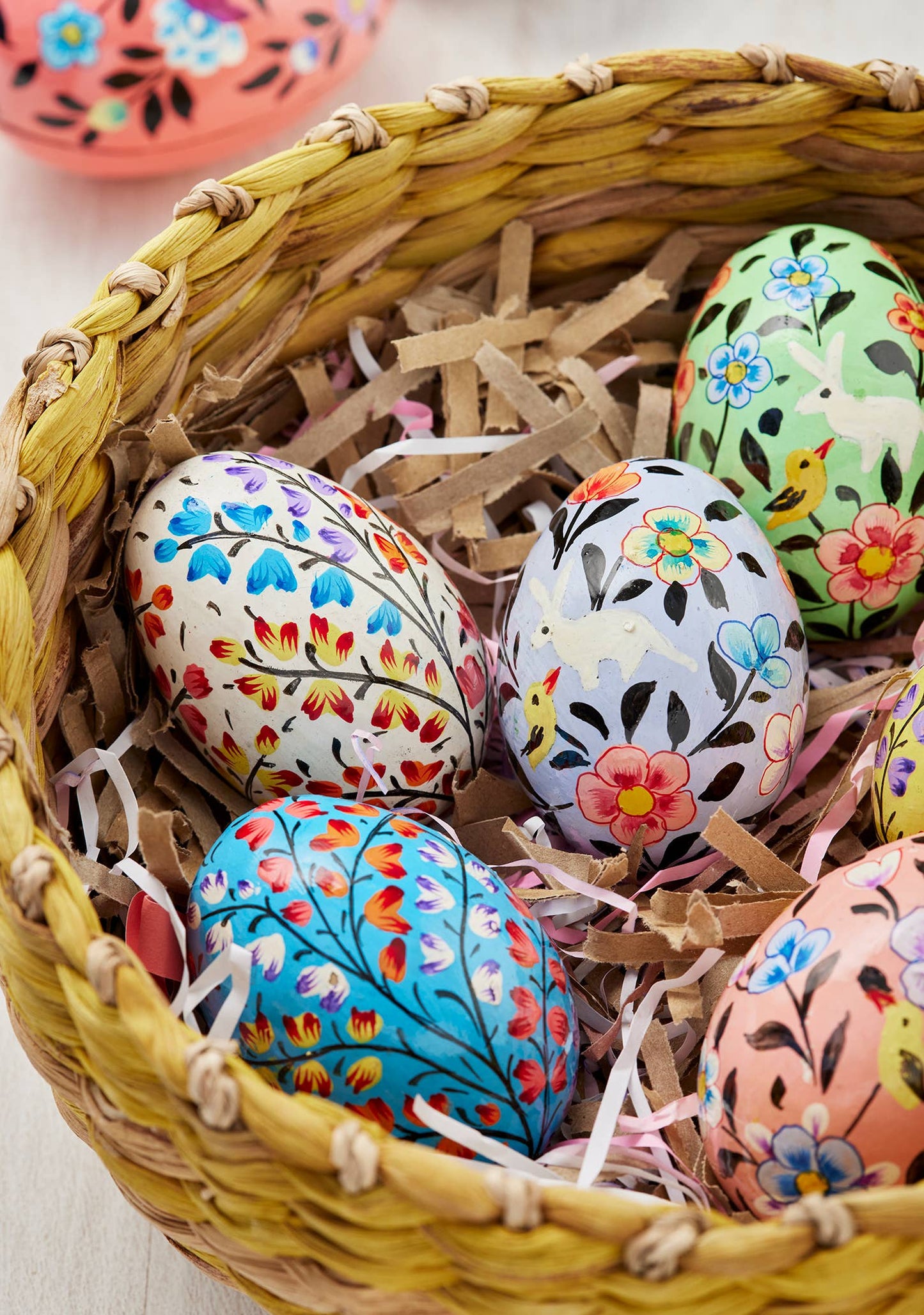 Kashmiri Flower Handpainted Easter Egg Decoration