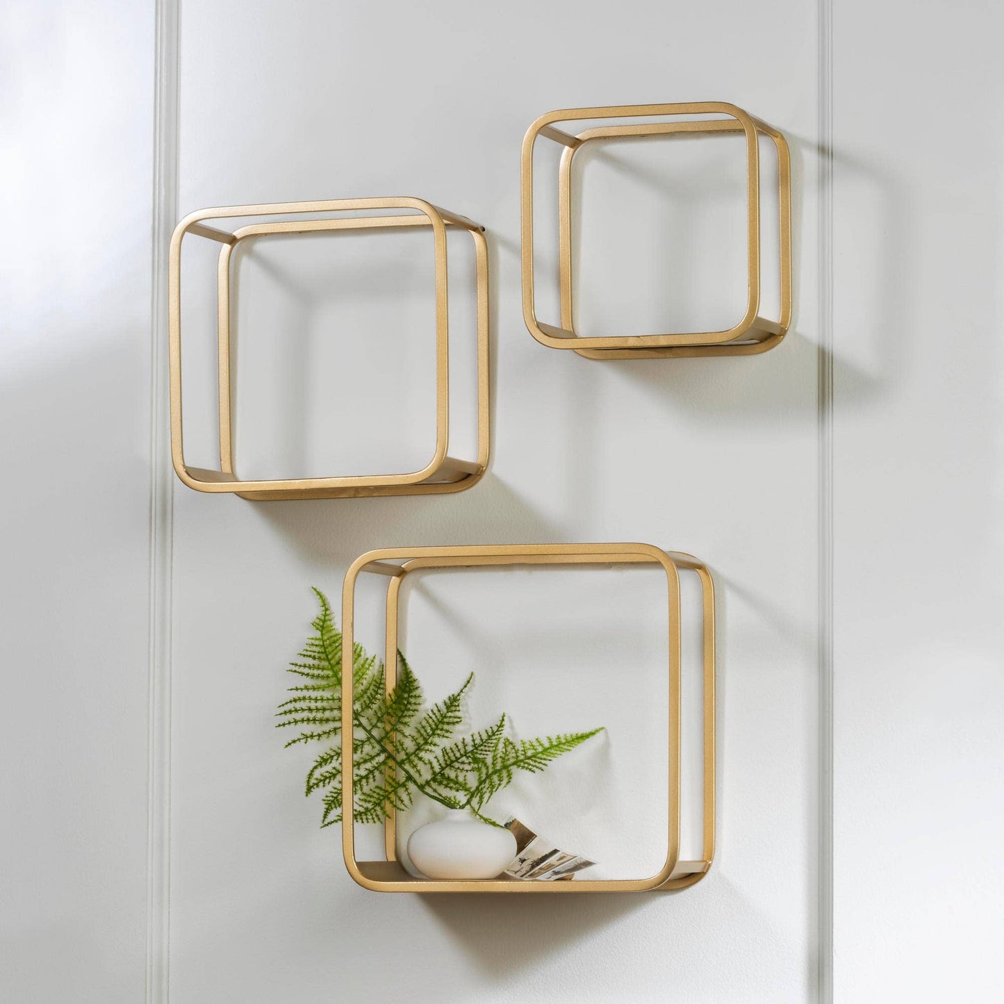 Square Cube Wall Shelves - Set of 3 - Metal
