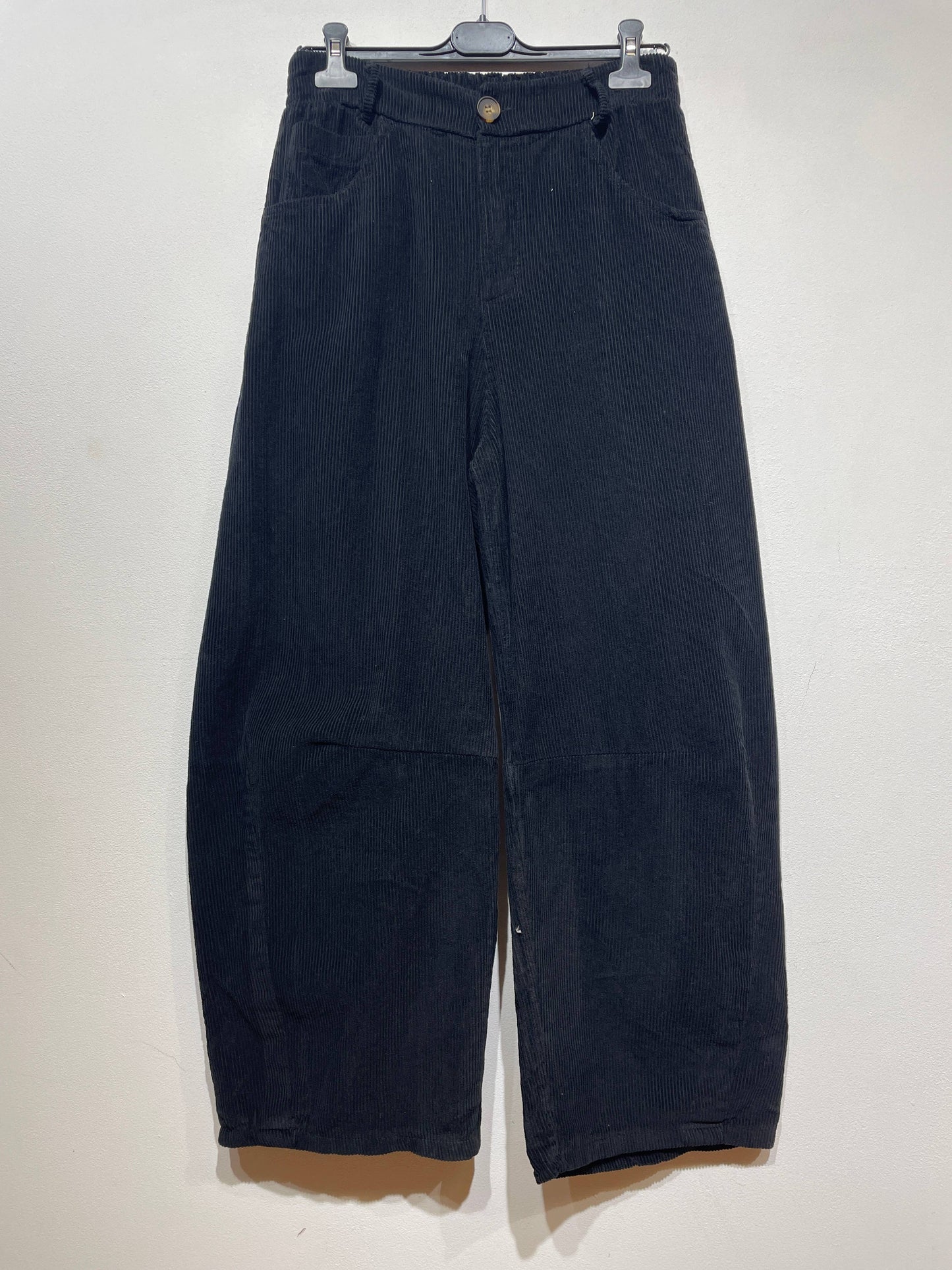 77503 VELVET TROUSERS WITH POCKETS, IN COTTON: ROUILLE