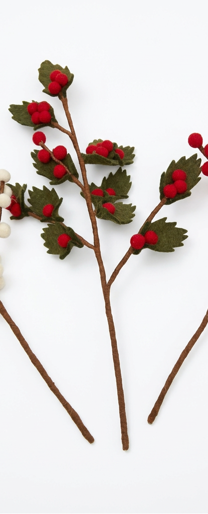 Single White Berry Branch