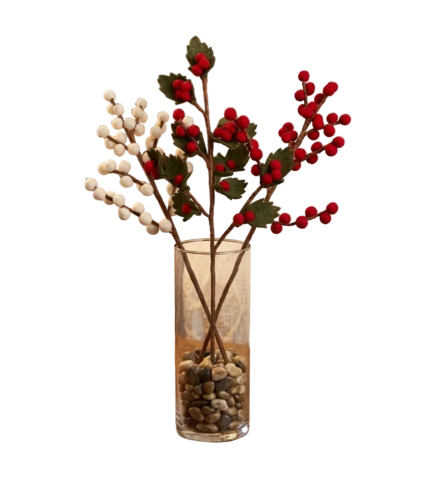 Single White Berry Branch