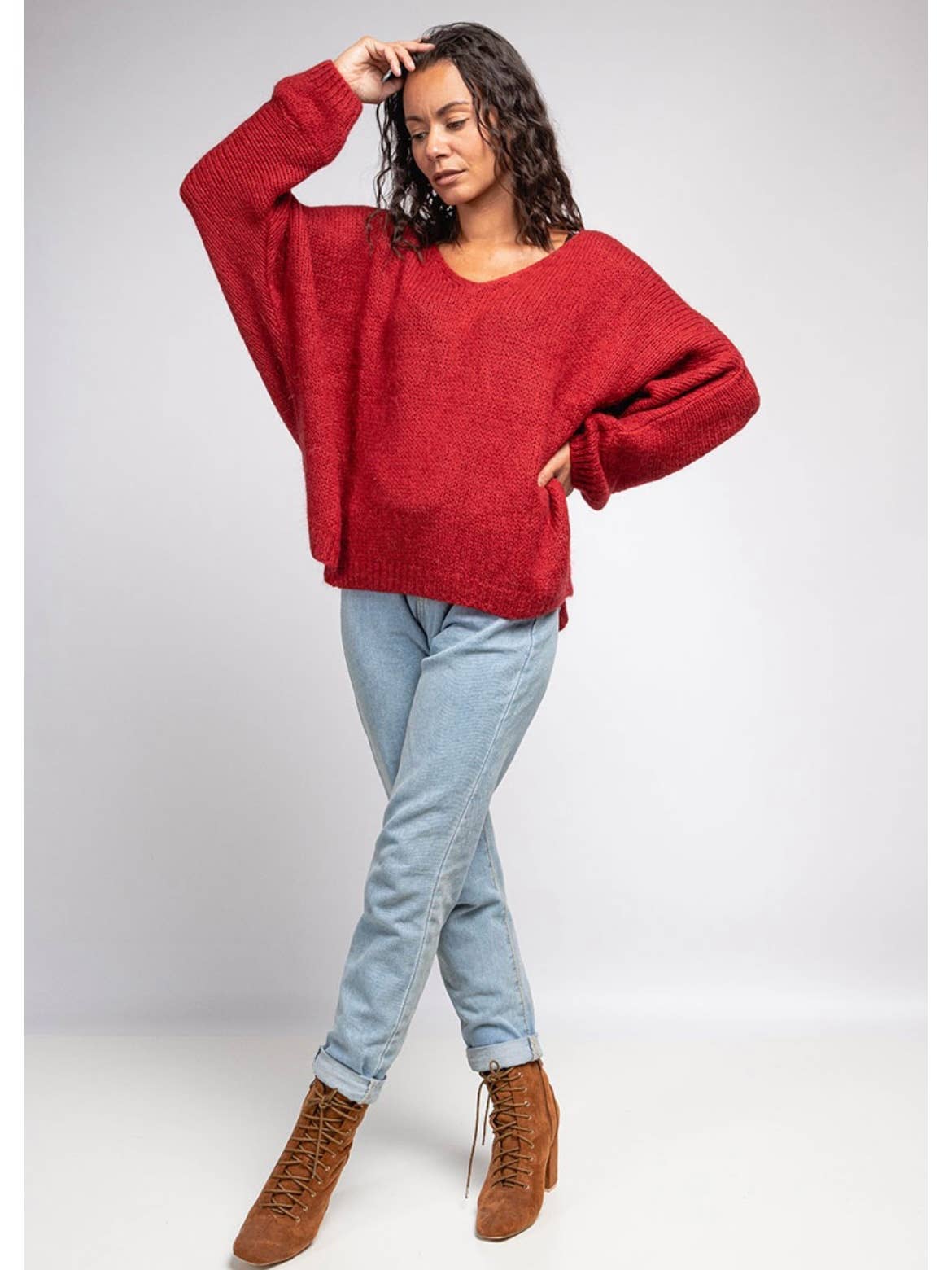 7522 SWEATER: RED ORANGE
