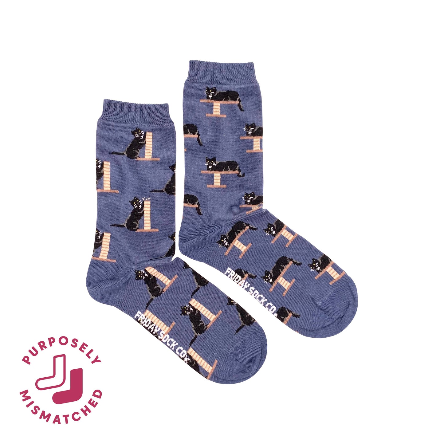 Women's Cozy Black Cat Socks: Women’s 5 – 10