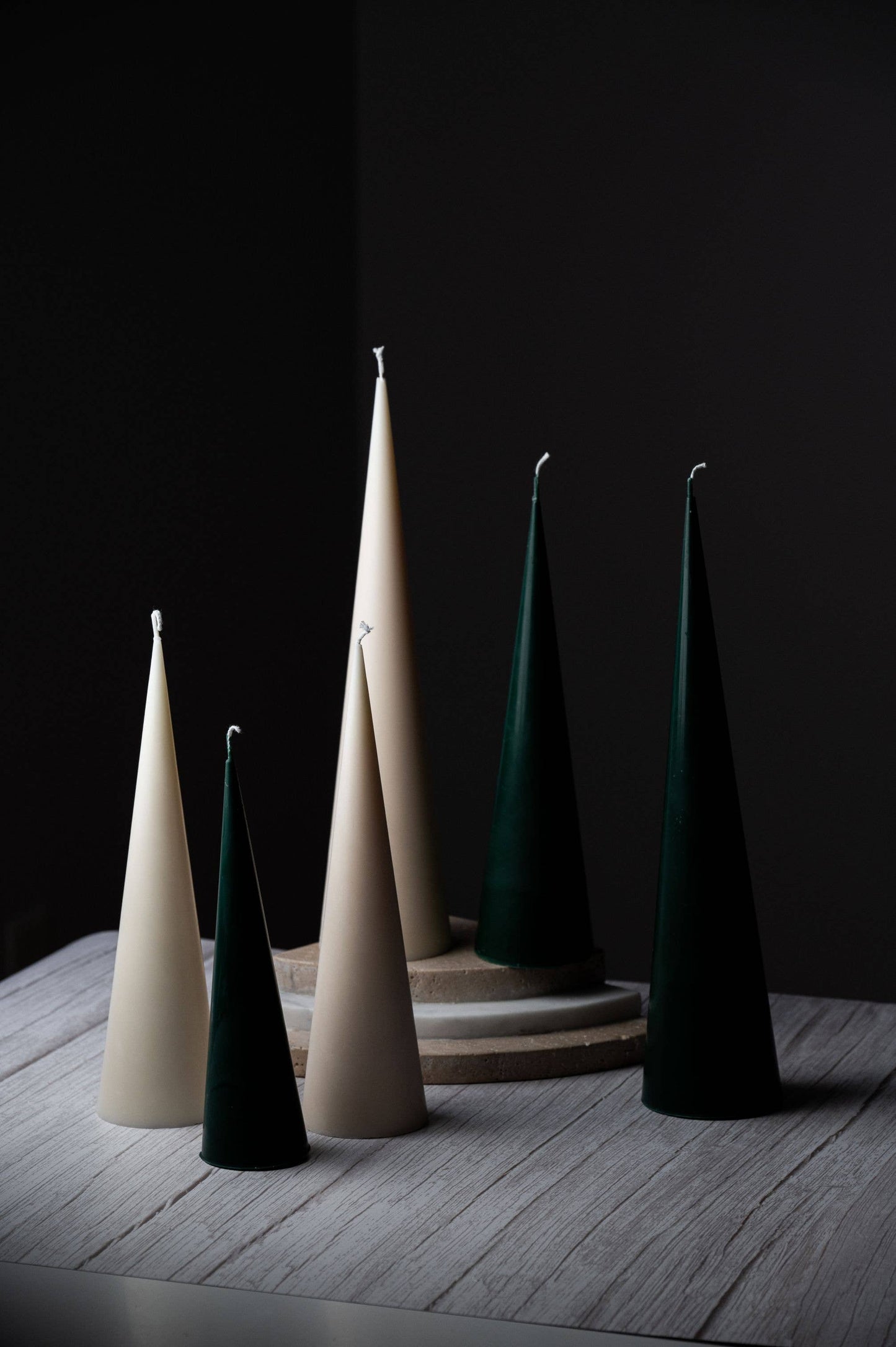 Spire Cone Candles : Uncoloured / Unscented / Medium
