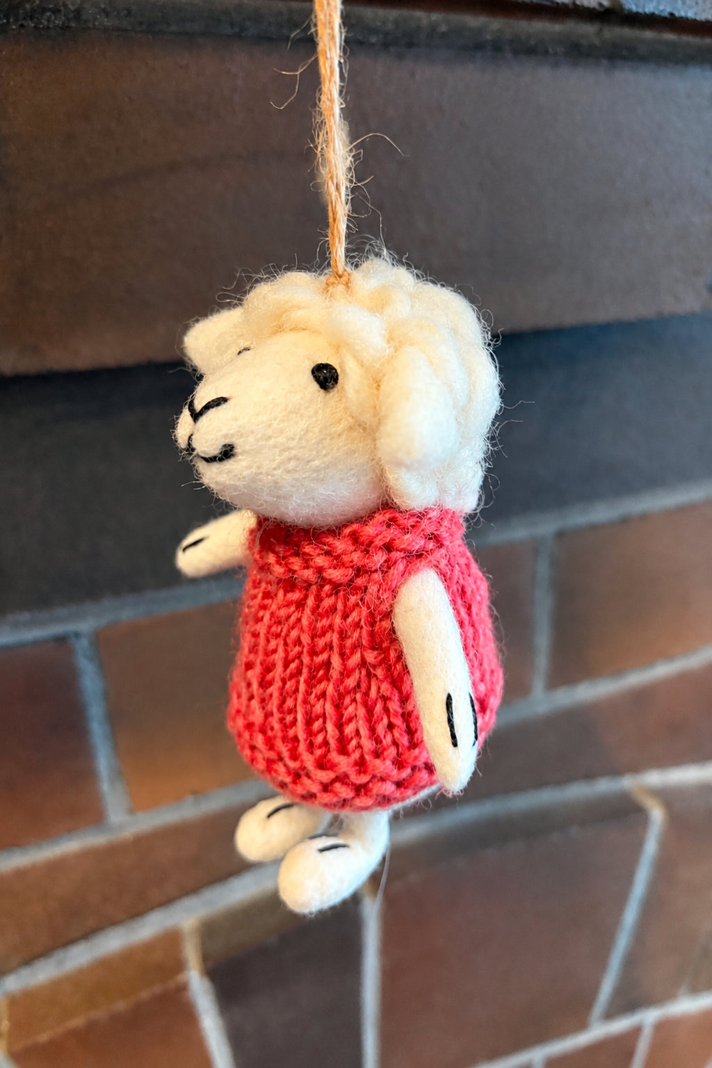 Sheep with Knitted Pink Sweater