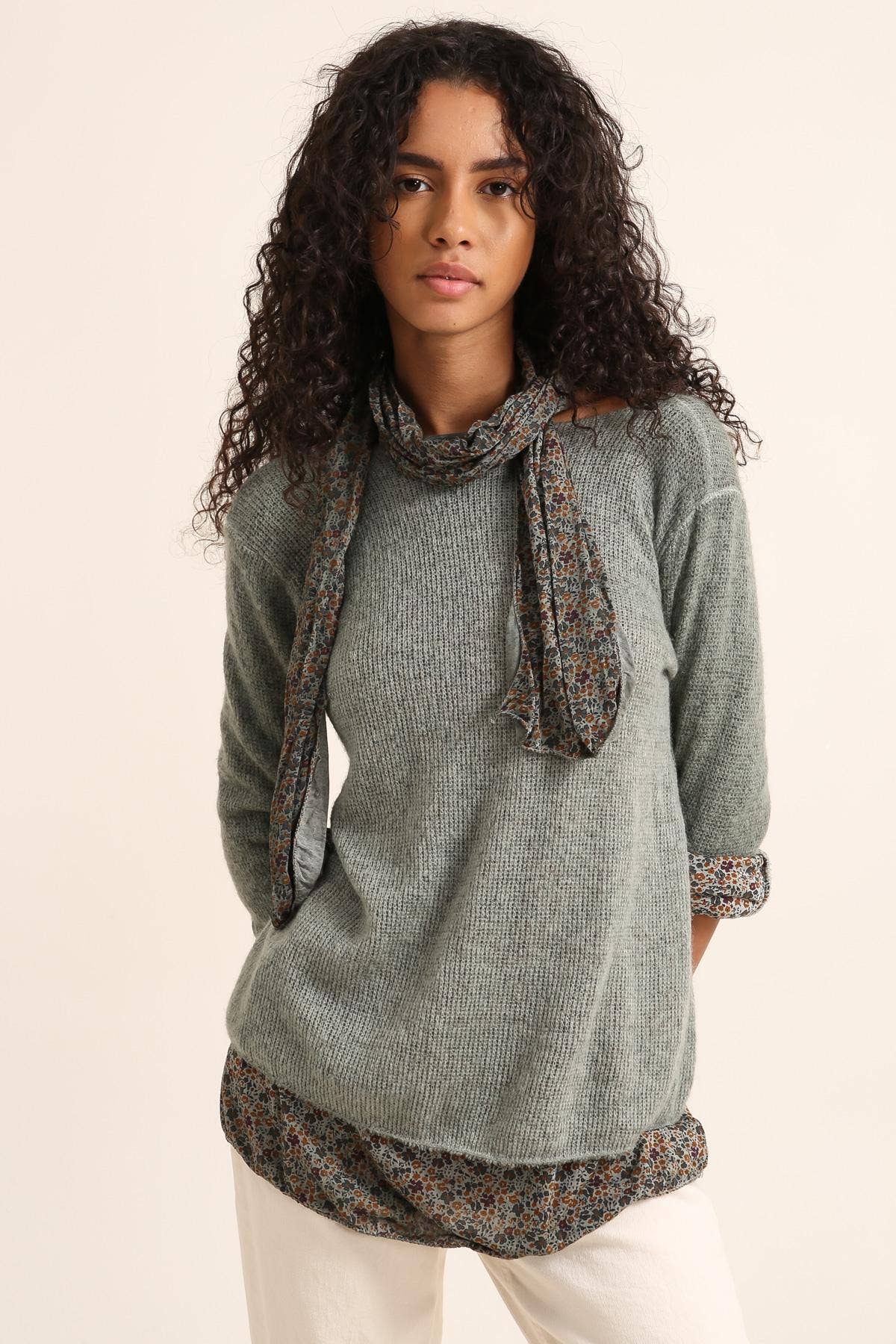 Tunic with scarf 1111 SPRING SUMMER CLOTHING: RUST