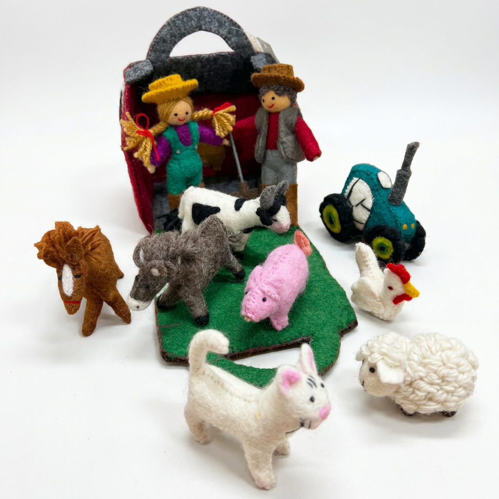 Red Barn Farmer and Animal Set