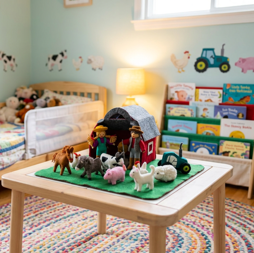 Red Barn Farmer and Animal Set