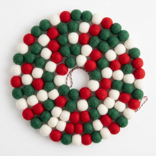 Holiday Red, White, Green Ball Garland